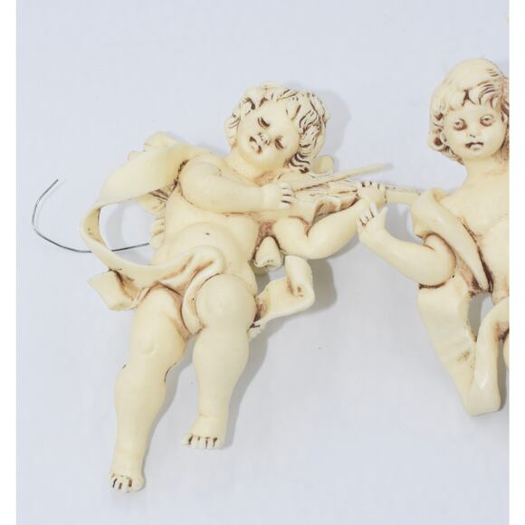 Vintage Fontanini Italy Angel Cherub Hanging Christmas Ornaments Set #4 - Picture 3 of 7